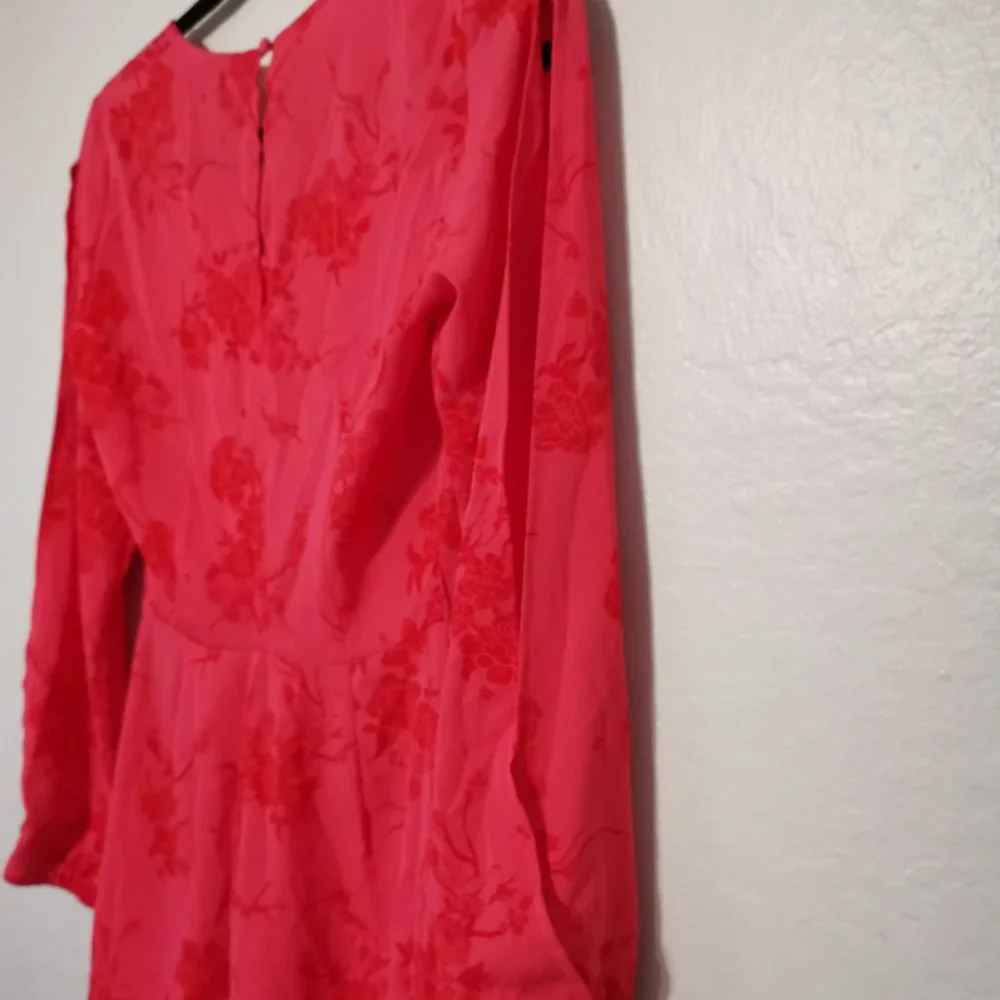 H&M Hot Pink Floral Long Sleeve‎ Romper